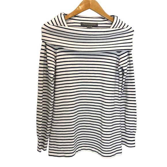 French Connection Striped Cowl Neck Tunic Sweater - Size Medium - Picture 5 of 7
